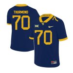 Men's West Virginia Mountaineers NCAA #70 Tyler Thurmond Navy Authentic Nike 2019 Stitched College Football Jersey VI15X20ZF